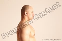 Nude Man White Detailed photos Slim Bald Dynamic poses Realistic